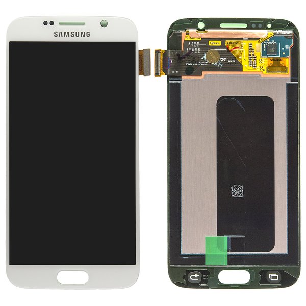 Display Lcd Schermo Con Cornice Per Samsung Galaxy S6 Sm-G920F Bianco Gh97-17260B