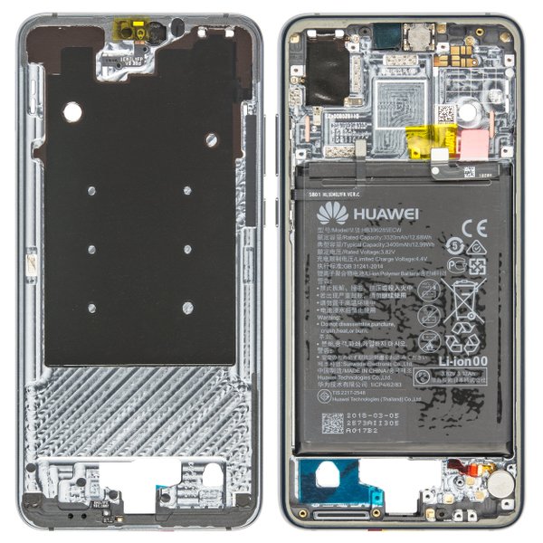 Cornice Principale + Batteria Per (Eml-L29) Huawei P20 Dual - Midnight Blue