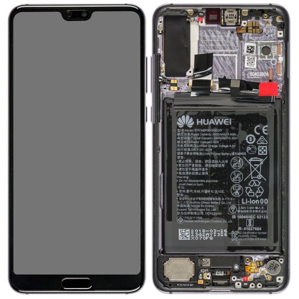 Lcd + Touch + Frame + Batteria Per (Clt-L29), (Clt-L09) Huawei P20 Pro Dual - Twilight