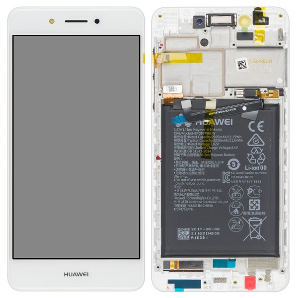 Lcd + Touch + Batteria Huawei Nova Smart Bianco 02351Bkb - Bianco