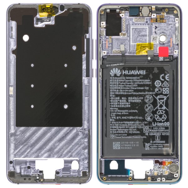 Frame Principale + Batteria Per (Eml-L29) Huawei P20 Dual - Twillight