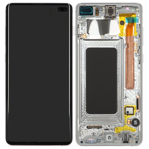 Lcd + Touch Per G975F Samsung Galaxy S10 Plus Gh82-18849B Gh82-18834B - Bianco (Prism White)