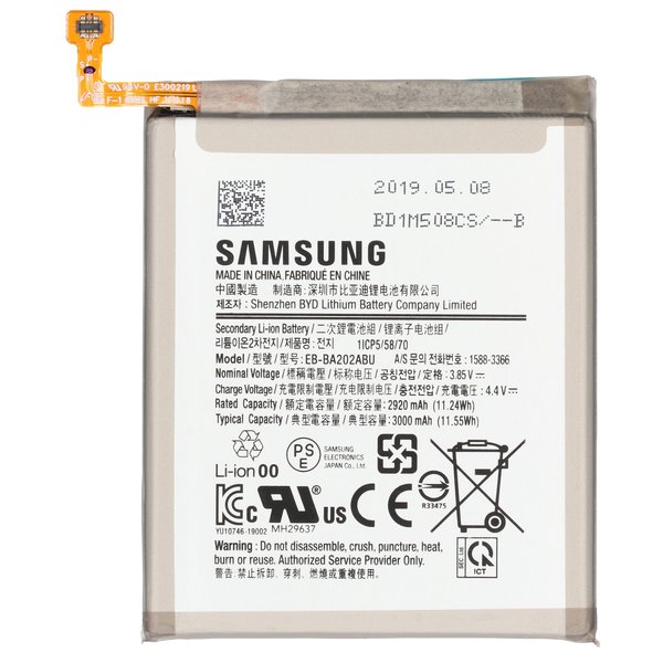Samsung Li-Ionen Akku EB-BA202ABU per A202F Samsung Galaxy A20e