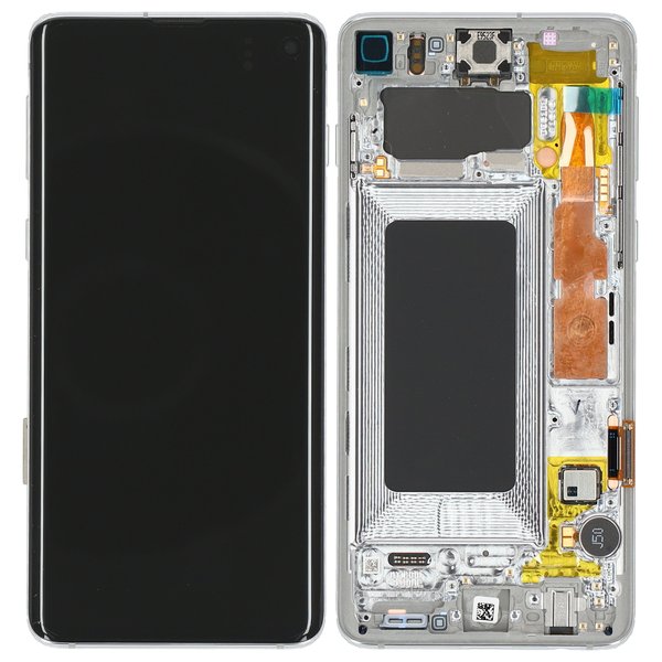 Lcd + Touch + Frame Per G973F Samsung Galaxy S10 - Argento