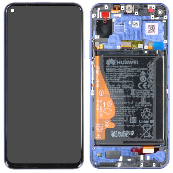 Lcd + Touch + Frame + Per Batteria Yal-L21, Yal-L61 Honor 20, Huawei Nova 5T 02352Tnq - Blu