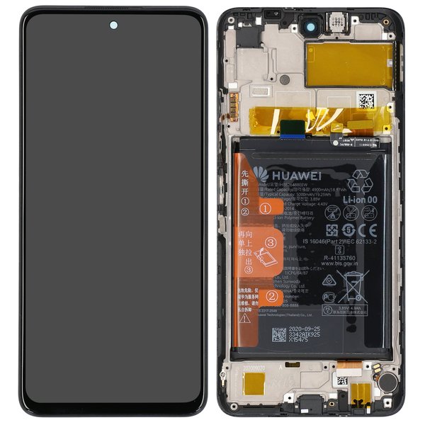 Lcd + Touch + Frame + Batteria Per Huawei P Smart (2021) - Oro Blush Gold