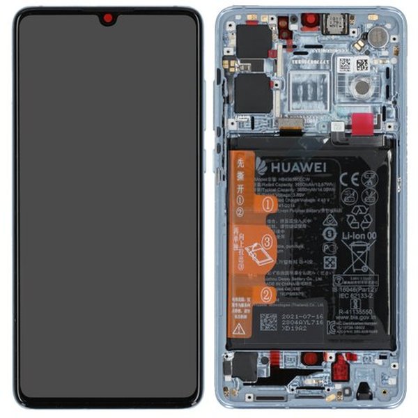 Lcd + Touch + Frame + Batteria Per Ele-L29, Ele-L09 Huawei P30 - Breathing Crystal