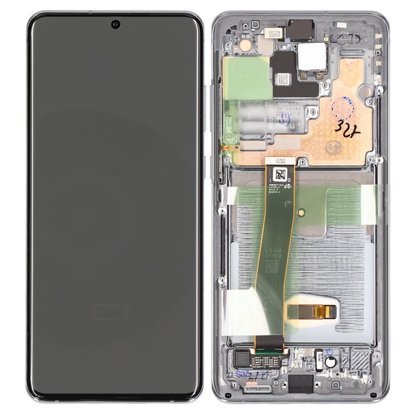 Lcd + Touch + Frame + Fotocamera Frontale Per G988B Samsung Galaxy S20 Ultra Gh82-22271B Gh82-22327B - Grigio Cosmico