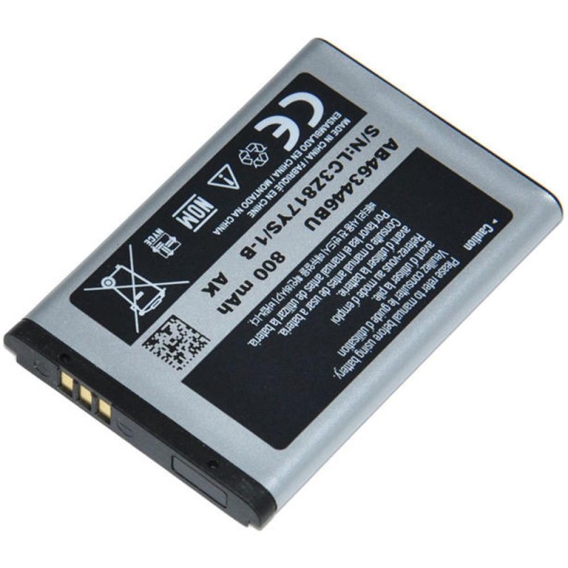 Batteria Ab463446Bu Per Samsung Galaxy Gt S5150 C3520 C3590 C3750 S3310 800 Mah Compatibile