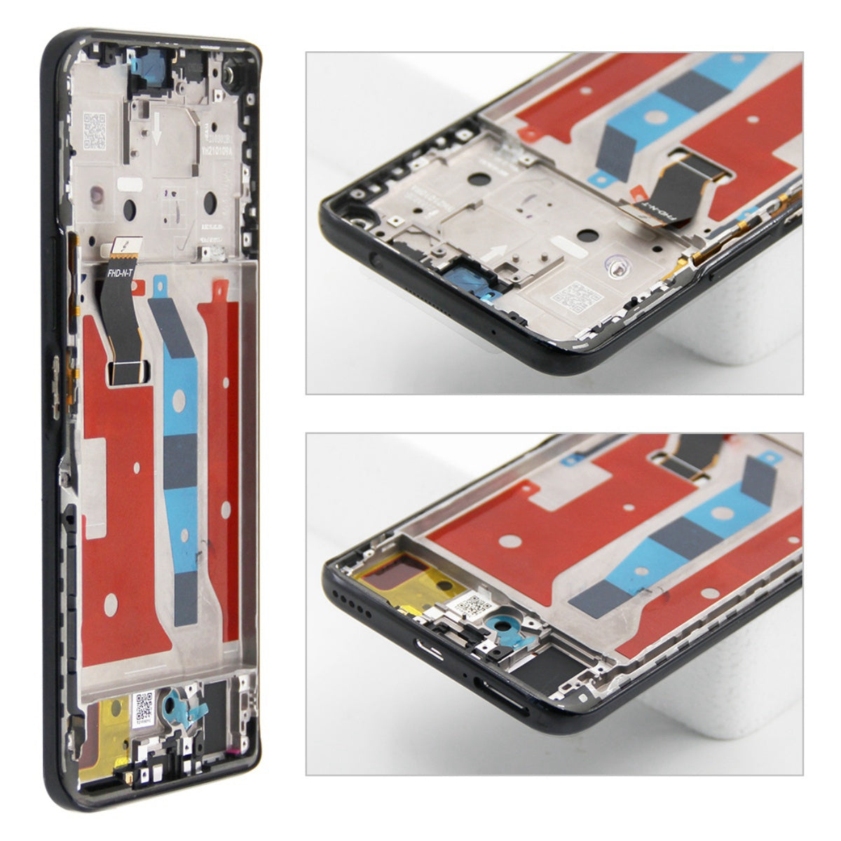 Display Lcd Touch Screen Frame Per Huawei Honor 50 Lite Ntn-Lx1 L22 Silver Compatibile