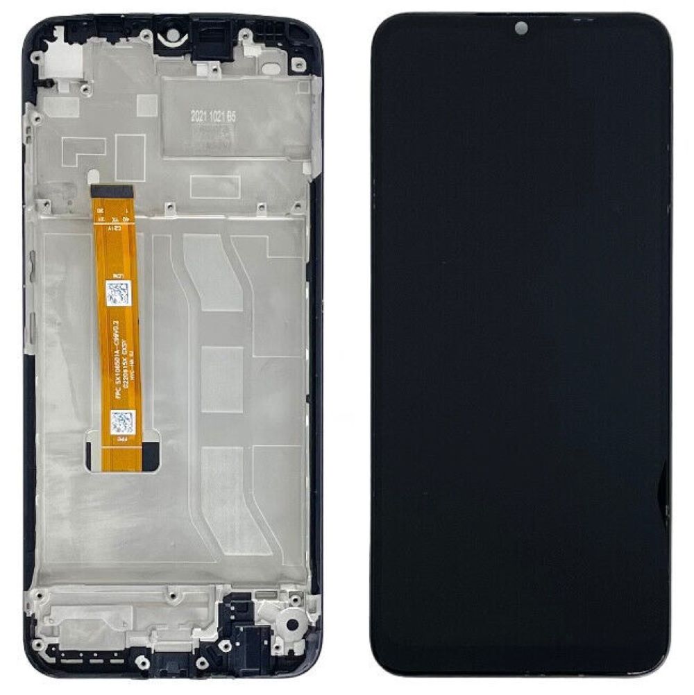 Display Lcd Touch Screen + Frame Per Oppo Realme C21Y Rmx3261 Rmx3263 Nero