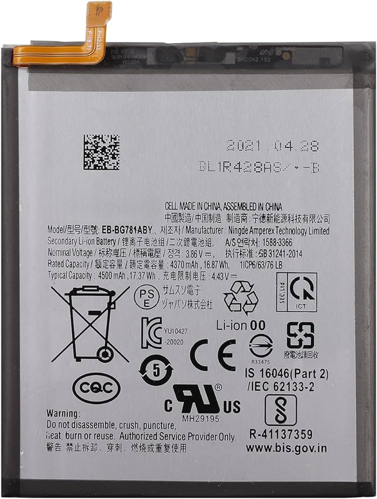 Batteria Eb-Bg781Aby 4500 Mah Samsung Galaxy A52 5G / S20 Fe 5G Compatibile