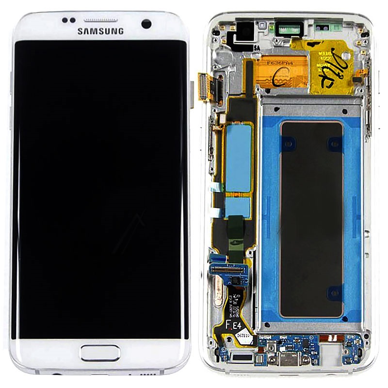 Display Lcd + Frame Per Samsung Galaxy S7 Edge Bianco Gh97-18533D