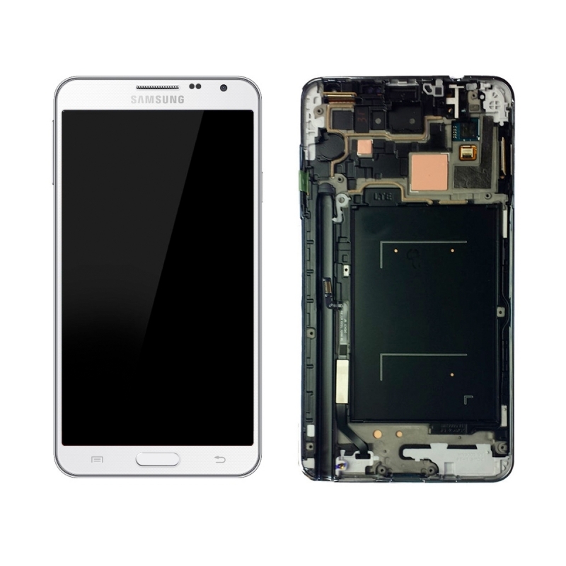 Display Lcd + Frame Per Samsung Galaxy Note 3 Neo Sm-N7505 Bianco Gh97-15540B