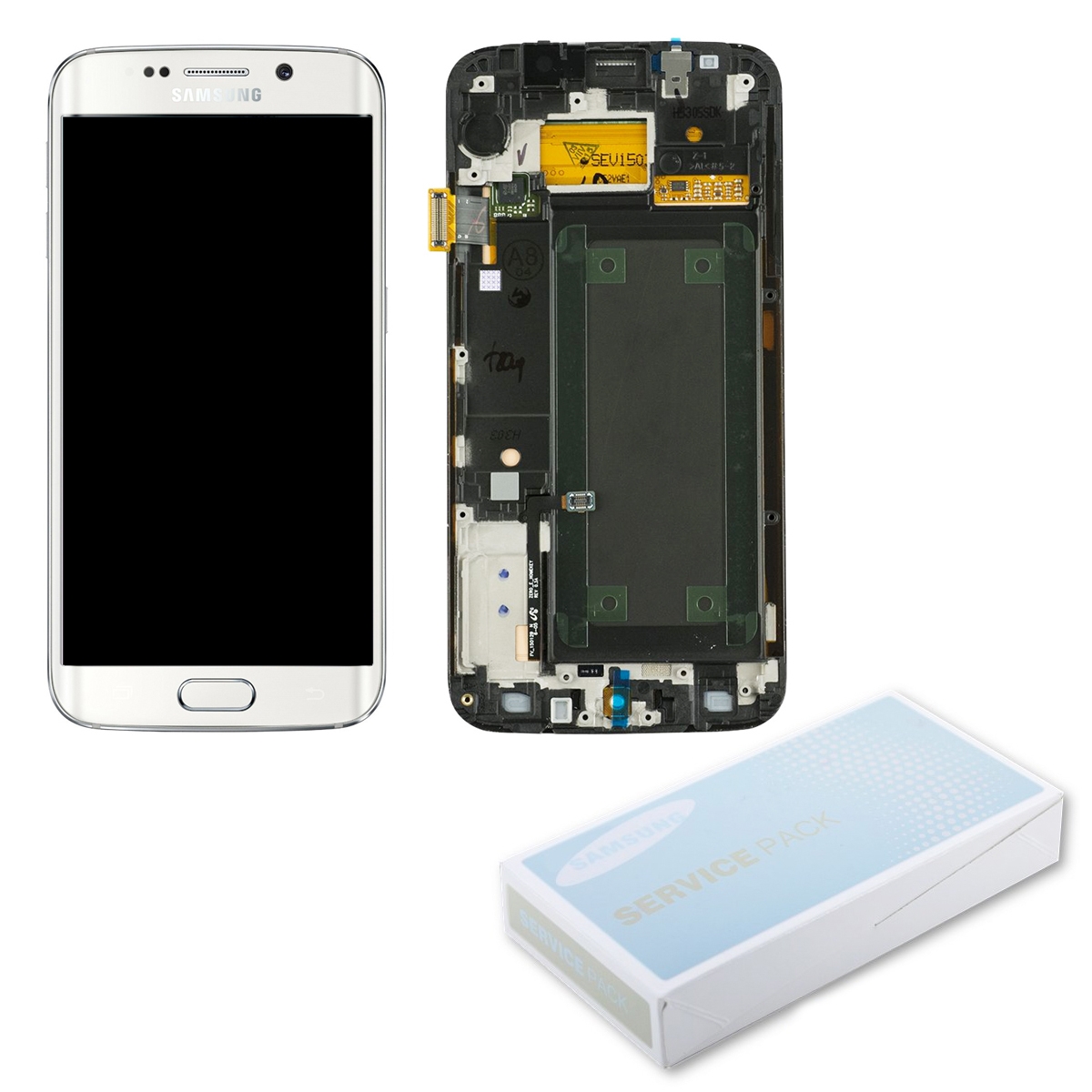 Display Lcd + Frame Per Samsung Galaxy S6 Edge Bianco Gh97-17162B