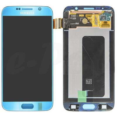 Display Lcd Schermo Con Cornice Per Samsung Galaxy S6 Azzurro Gh97-17260D