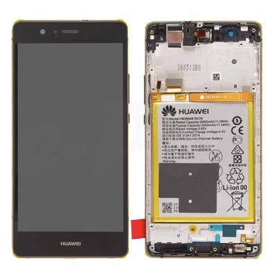 Lcd + Touch + Frame + Batteria Per Huawei P9 Lite Nero 02350Tmu 02350Trb