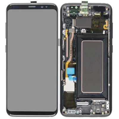 Display Lcd Schermo Con Cornice Per Samsung Galaxy S8 Nero G950F Gh97-20457A Gh97-20473A
