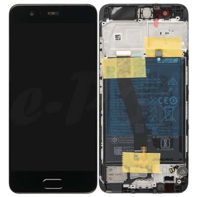 Display Lcd + Touch + Piccole Parti E Batteria Per Huawei P10 Nero 02351Dgp Service Pack