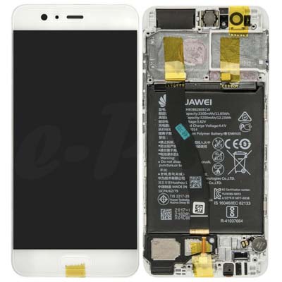 Lcd + Touch + Frame + Batteria Per Vtr-L09 P10 Huawei Huawei Vtr L29 P10 - Bianco