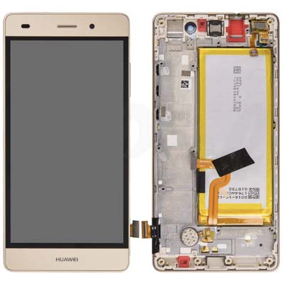 Lcd + Touch + Frame + Batteria Per Ale-L21 Huawei P8 Lite - Oro