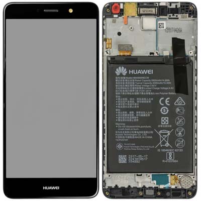 Lcd + Touch + Batteria Per Trt-L21 Huawei Y7 - Grigio