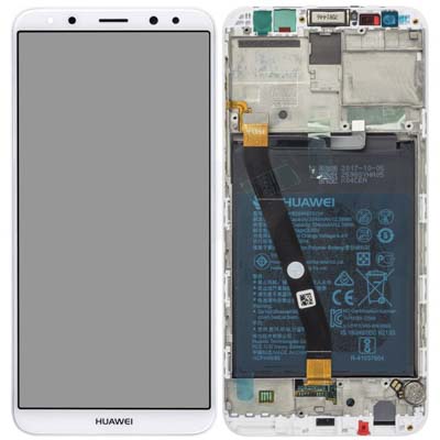 Lcd + Touch + Frame + Batteria Per Huawei Rne L01 Rne L21 Mate 10 Lite - Bianco