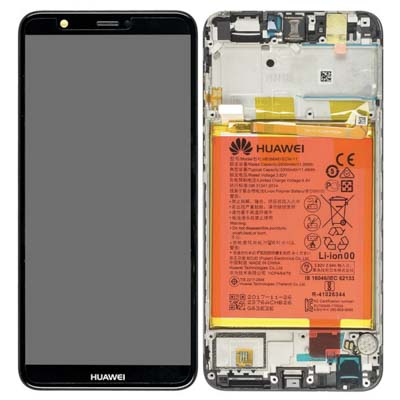LCD + Touch + Frame + Batteria per (FIG-L31) Huawei P SMart 02351SVJ - nero