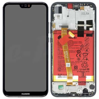 Display Lcd + Touch + Batteria Per P20 Lite 02351Vpr 02351Xty Nero - Originale