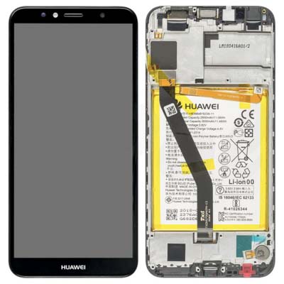 Lcd + Touch + Cornice + Batteria Per Atu-Lx3, L11, L21, L22 Huawei Y6 (2018) - Nero