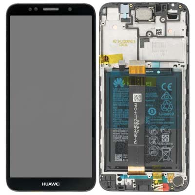 Lcd + Touch + Cornice + Batteria Per Huawei Y5 2018 - Nero