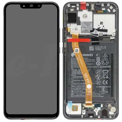 Lcd + Touch + Frame + Batteria Per (Ine-Lx1) Huawei P Smart + - Nero