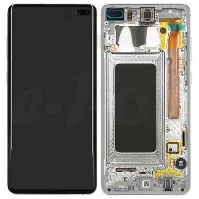 Lcd + Touch Per G975F Samsung Galaxy S10 Plus Gh82-18849B Gh82-18834B - Bianco (Prism White)