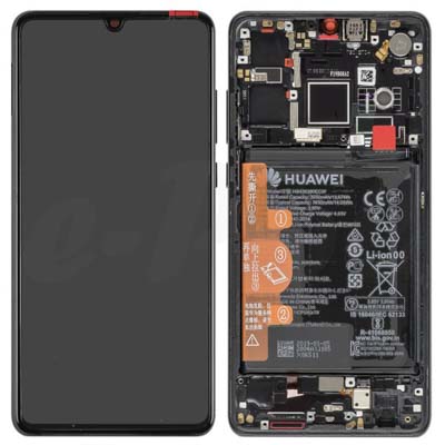 Lcd + Touch + Frame + Batteria Per Ele-L29, Ele-L09 Huawei P30 02352Nll 02354Hlt - Nero