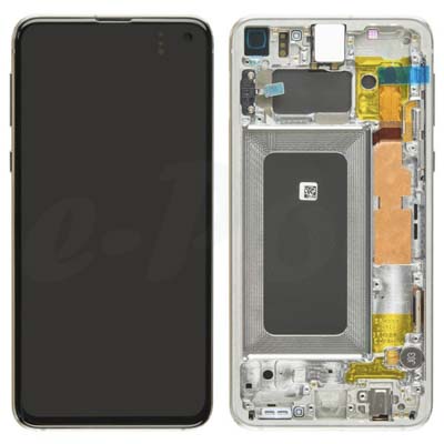 Lcd + Touch + Frame Per G970F Samsung Galaxy S10E - Argento