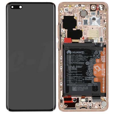 Lcd + Touch + Frame + Batteria Per Els-Nx9, Els-N04 Huawei P40 Pro - Blush Oro