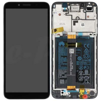 Lcd + Touch + Frame + Batteria Per Huawei Y5P - Nero Midnight Black