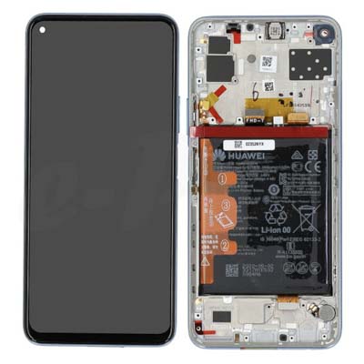 Lcd + Touch + Frame + Batteria Per Huawei P40 Lite 5G - Space Silver