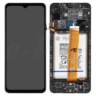 LCD + Touch + Frame + Batteria per A125F Samsung Galaxy A12 GH82-24709A - nero
