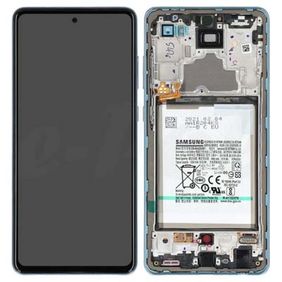 Lcd + Touch + Frame + Batteria Per A725F Samsung Galaxy A72 - Awesome Blu