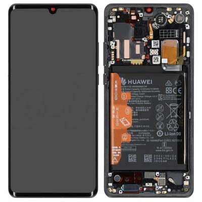Lcd + Touch + Frame + Batteria Per Vog-L29, Vog-L09, Vog-L04 Huawei P30 Pro - Black Originale