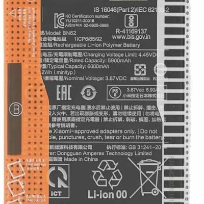 Batteria 5000 mAh per Xiaomi Poco M4 Pro 5G 2021 21091116AG MZB0BGVIN BN5C 460200008V1Y Service Pack Originale