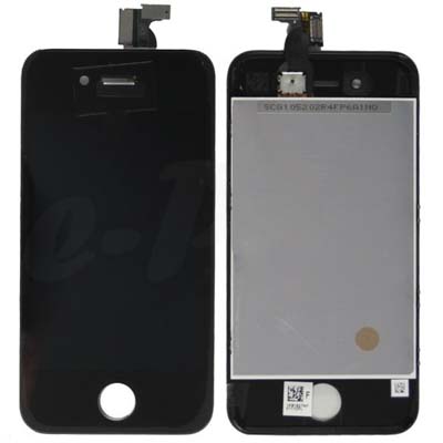 Display Lcd + Touch Screen Per Apple Iphone 4 Nero Black Con Retina Installata